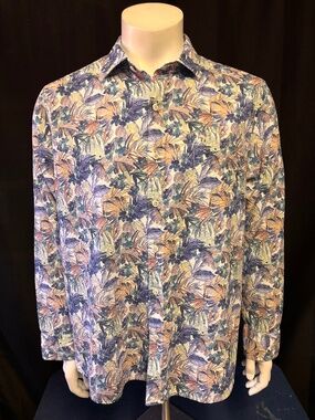Awesome mens large Tommy Bahama Nova Wave long sleeve button down shirt